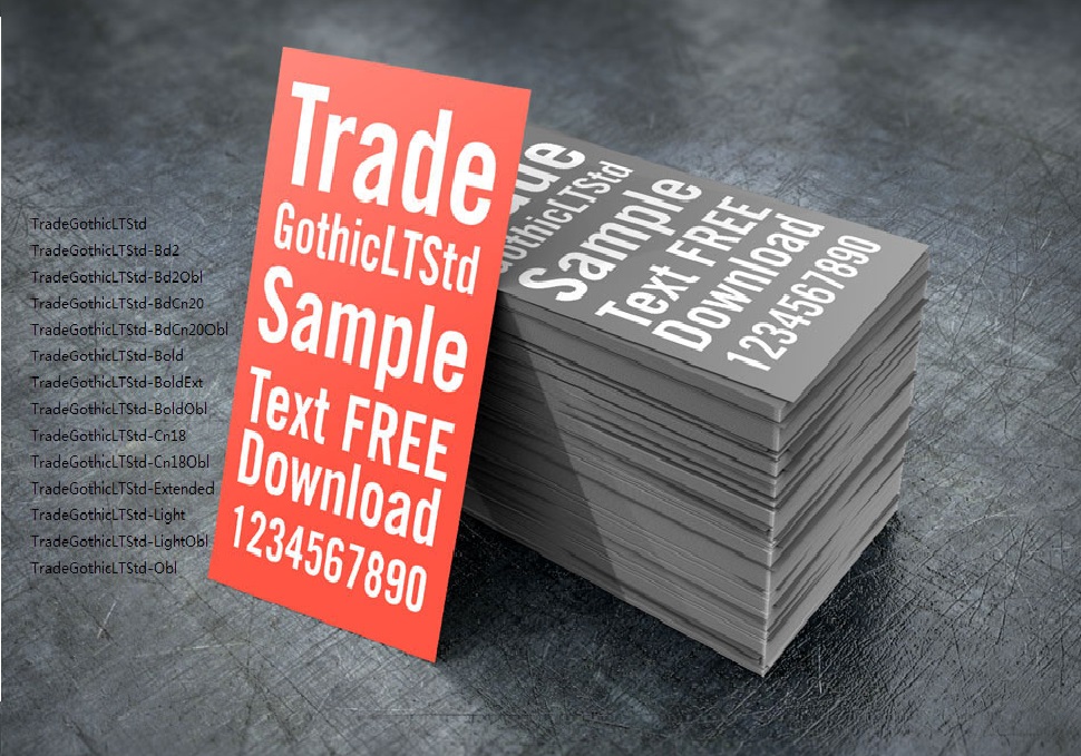 英文字体下载《TradeGothicLTStd系列14款字体》